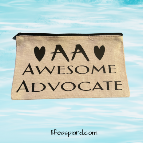 Pencil Case saying "AA Awesome Advocate)