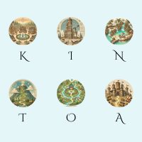 Six images of different realms with the letters K I N T O A below